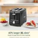Cuisinart Core Collection 2-Slice Toaster | Extra-Long Slots for Artisan Bread, Bagel | High-Lift Quickview | Single Slice & Defrost Function | +30sec Toast Boost | Removable Crumb Tray, Black