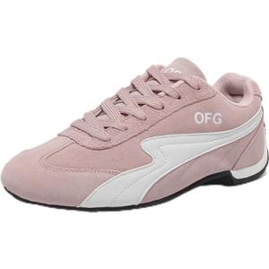 OFG Women's Fashion Retro Sneakers Slip-Resistant Walking Shoes Lace Up Low Top Causal Tennis Skate Shoes