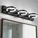 LED Bathroom Light Fixtures, 24inch Black Vanity Lights, Modern 3 Light Acrylic Wall Sconces, 350 Rotatable Wall Lighting Fixture Over Mirror