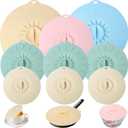 9 Pack Silicone Lids, Microwave Splatter Covers - Reusable, Heat Resistant Lids (5 Sizes) for Bowls, Cups, Plates, Pots, Pans & Skillets - Stovetop, Oven, Fridge & Dishwasher Safe