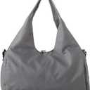 Large Gym Bag with Yoga Mat Buckle,Travel Duffle BagWaterproof Weekender Bag, Carry On Tote Bags for Women Grey