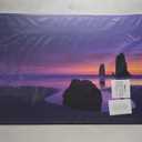 Purple Haystack Rock Extra Large Seascape Art Canvas (40L" x 1W")