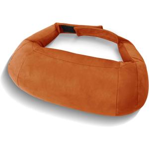 POKSRI 1P Car Neck Pillow for headrests, Suede Support Head Pillows for Driving, Plant-Based Polyester, 11.8x6inch Drive Vehicle Cushion Seats(Ochre Brown)