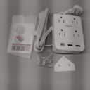 Flat Multi Plug Extender with 3 USB Wall Charger(1 Type C), 4 Outlet Wall Adapter, 4 ft Thin Extension Cord, Flat Plug Surge Protector Power Strip for Home, Office, College Dorm. White