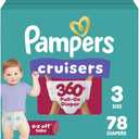 Pampers Diapers - Cruisers 360 - Size 3, 78 Count, Babyproof up to 100% Leakproof Pull-On Diaper