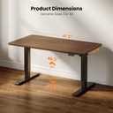 CubiCubi 48 x 24 Electric One-Piece Standing Desk, Dark Walnut