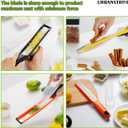 Urbanstrive Zester Grater with Handle, Lemon Zester Cheese Grater for Kitchen Stainless Steel, Graters for Parmesan Cheese Garlic Nutmeg Chocolate Fruits Vegetables Ginger, Fine, Yellow