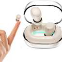 Skin Tone Mini Bluetooth Earbuds for Small Ear Canals - Low Profile Invisible Wireless Sleep Micro Discreet Hidden Earbuds - Audfonos Invisibles (Nude)