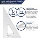 Pacific Arc Drafting Triangle, 18-inch, 45/90 Degrees, Clear Acrylic