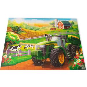 TOMY John Deere Farm Kids Puzzle - Kids and Toddler Puzzle with Large Durable Pieces - Toddler Learning Toys for Early Childhood Development - Kids Puzzles - 70 Piece - Puzzle for Kids Ages 4 and Up