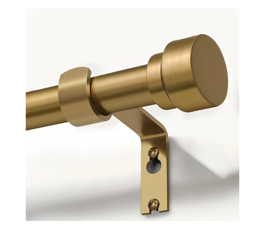 TANGWIN Gold Curtain Rods for Windows 48 to 84 Inch(47ft),1 Inch Adjustable Curtain Rod,Heavy Duty Window Rods,Decorative Swan Finials Drapery Pole,Telescoping Single Rod for Bedroom 3688",Brass