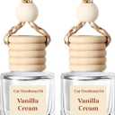 HoogaLife Car Air Freshener Diffuser 2 Pack Hanging Air Freshener Diffuser - Vanilla Cream Fragrance Oil Air D iffuser for Car, 45+ days Long Lasting Fragrance Made in USA C ar Air Fresheners