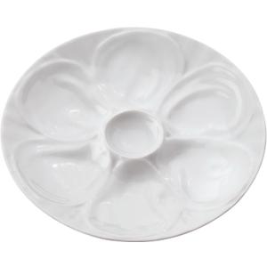 Maine Man Oyster Plate, Fine Porcelain, 6-Well Serving Dish For Preparing And Enjoying Oysters And Sauces