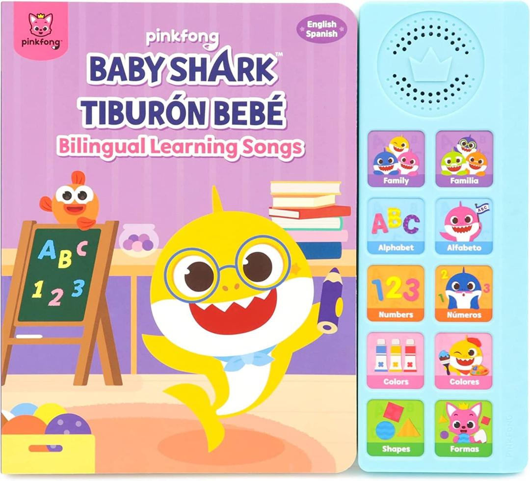 Pinkfong Baby Shark Bilingual Musical Sound Book  English Spanish Learning Songs | Interactive Educational Book for Babies and Toddlers 1-3 | Baby Shark Learning Book