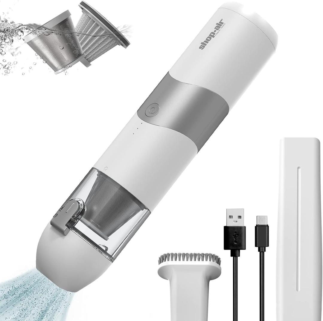 Cordless Handheld Vacuum Cleaner, 5500Pa 65W Powerful Suction, Mini Vacuum with Attachments, Rechargeable 2500mAH Li-ion Battery, for Home, Office and Car