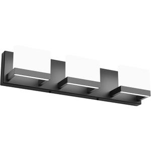 Tipace Black LED Vanity Lighting Fixture Modern 3 Lights Vanity Lights for Bathroom Black Bathroom Wall Light Fixtures 6000K (Matte Black-Non Dimmable)