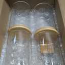 4 Pack 42oz Glass Jars with Bamboo Lids,Glass Storage Containers with Lids,Clear Airtight Food Storage Jar for Flour,Oat,Coffee,Tea,Sugar,Cookies,Pantry Organizers 3mm Thick Canisters