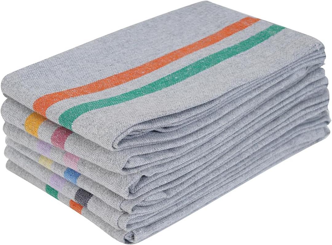 Terry Dish Towels, Pack of 6, 30 x 50 cm, Highly Absorbent Kitchen Cleaning Cloths 12"X20" Milange