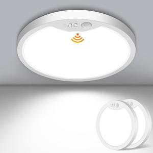 Brightever 2 Pack Motion Sensor Ceiling Light Wired, 7 Inch 15W Small LED Flush Mount Light Fixture, 3000K/ 4000K/ 6500K Selectable Motion Activated Closet Lights with Timer for Hallway, Non-Dimmable