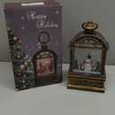 Christmas Snow Globe, Musical Glitter Lantern, Battery Operated Lantern, Swirling Snow Lantern, Christmas Tabletop Ornament, Glittering Festival Lantern for Christmas Festival Decoration