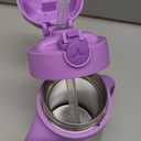 Munchkin Cool Cat Sippy Cup with Straw for Toddlers, Stainless Steel Straw Cup, 8 Ounce, Purple