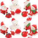 BESPORTBLE Christmas Doll Resin Figurines Set 18 Pcs Miniature Christmas Adornments Shatterproof Small Decorative Artware for Holiday Table and Home D Cor