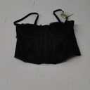 Lilosy Sexy Floral Lace Sheer Longline Crop Cami Top XS 34B