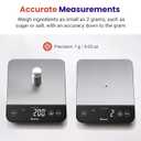 Etekcity Digital Food Kitchen Scale, Grams and Oz for Weight Loss, Baking and Cooking, 0.05oz/1g Precise Graduation,5 Weight Units, IPX6 Waterproof, USB Rechargeable,304 Stainless Steel-Silver, 22lb