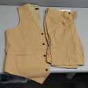 Men Suit Linen Set Vest and Pants Slim Fit Outfit 2 Pieces Casual Style Homecoming Summer Wedding Stylish (Medium, Khaki)
