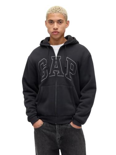 GAP Mens Logo Sherpa Full Zip Sweatshirt Moonless Night XL