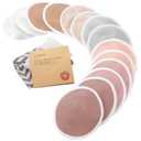 Organic Nursing Pads - 14 Washable Breast Pads for Breastfeeding, Wash Bag, Viscose Derived from Bamboo Reusable Nipple Covers for Breastfeeding Essentials, Soft & Absorbent (Lovelle, L 5")