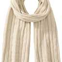 Passionbility Winter Scarf for Women Warm Winter Knit Scarf Cable Chunky Soft Scarves for Cold Weather (Beige)