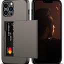 Nvollnoe for iPhone 13 Pro Max Case with Card Holder Heavy Duty Protective Dual Layer Shockproof Hidden Card Slot Slim Wallet Case for iPhone 13 Pro Max for Women&Men(Coffee)
