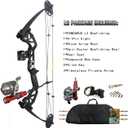 Bowfishing Bow Kit with Arrow Ready to Shoot Right Handed 15-45 LBS Draw Length 18"-29.5" Adjustable,Axle-to-Axle: 34.2",Complete Compound Bow Fishing Kit 2024 New