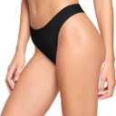 REORIA High Waisted Thongs for Women Breathable Seamless Thong Panties Sexy No Show Underwear 5 Pack (Black, S)