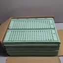 SNSLXH 5 Pack Stackable Closet Organizer Box, Multifunctional & Foldable Closet Storage Basket for Bathroom Kitchen Laundry Room Wardrobe Storage, Space-Saving Clothes Storage Drawer Organizer, Green