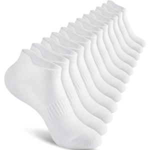 Walifrey Ankle Socks for Women, 6 Pairs Low Cut Athletic Socks for Women Running (9-11, White)
