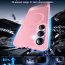 Temdan Magnetic for Samsung Galaxy S25 Case, [Innovate Stand][Military Grade Drop Protection][Non Slip][Translucent Matte] Shockproof Phone Case for Galaxy S25 6.2" 2025 -Pink