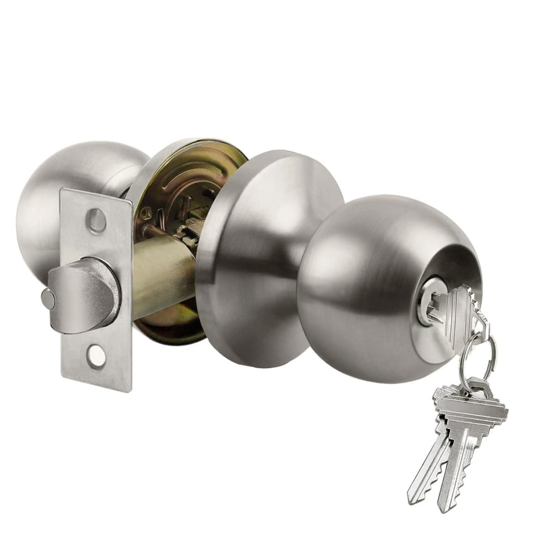 BESTTEN Keyed Entry Door Knob with Lock, Heavy Duty Interior and Exterior Door
