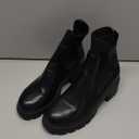 Athlefit Women's Chelsea Platform Ankle Boots Elastic Chunky Heel Lug Sole Black Booties Size 9