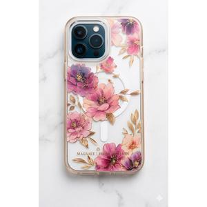 for iPhone 15 Pro Max  Air Case [Compatible with Magsafe],Girls Women Clear Magnetic Case Silicone Shockproof Protective Cover with Pattern Hibiscus Bubbles