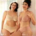 BRABIC Minimizer Bras for Women with Supportive Underwire Unlined Full Coverage Seamless Nude T-Shirt Bra (40D, Dark Nude)