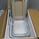 COOK WITH COLOR 6-Piece Deep Glass Baking Dish Set with Plastic Lids – Casserole and Food Storage Containers for Lasagna, Leftovers – Freezer-to-Oven, Microwave & Dishwasher Safe, Mint