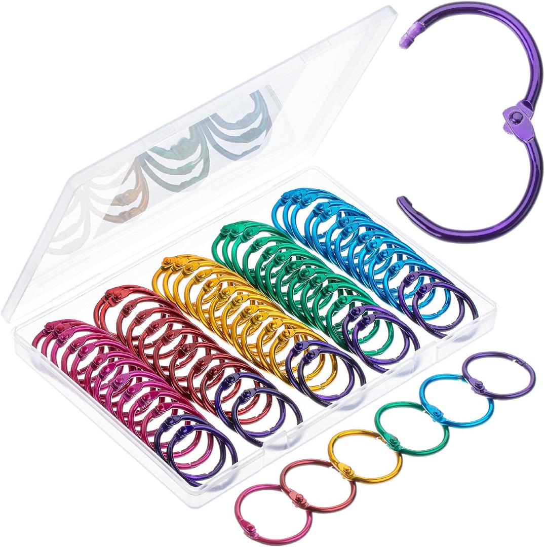 Mr. Pen- Loose Leaf Binder Book Rings, 72 Pack, Assorted Colors, 1 Inch, Metal Binder Rings for Index Cards, Flash Cards, Notebooks, Scrapbook, Keychains, School, Home, Office