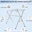 Sarahipe Sillars Clothes Drying Rack, 79 inches Laundry Drying Rack Clothing Foldable & Collapsible Stainless Steel Heavy Duty Clothing Drying Rack with Windproof Hooks for Indoor Outdoor