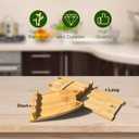 Cat-shaped Bamboo Spoon Tray with Drip Chute, Spoon Rest for Stove Top for Spoons, Coffee Spoon, Ladles, Tongs & More (Long)