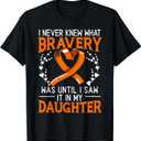 I Never Knew What Bravery was Leukemia Awareness Supporter T-Shirt, L
