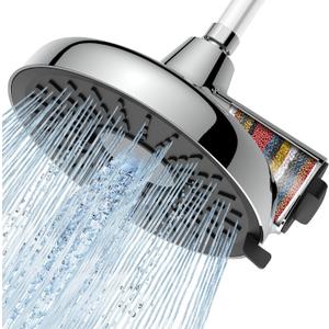 Filtered Shower Head - 8 Inches High Pressure Fixed Rain Showerhead with Filter - Dermatologists Recommend It to Soften Hard Water and Prevent Hair and Skin Problems-filtro para ducha de bao(Chrome)