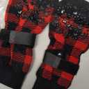 EXPAWLORER Anti-Slip Dog Socks-Double Sides Grips Traction Control on Hardwood Floor,Dog Shoes for Hot/Cold Pavement,Best Paw Protector,Prevents Licking,for Puppy Small Medium Large Senior Dogs (Black&Red)