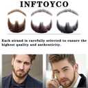 Fake Beard Realistic Mustache Full Hand Tied Goatee Facial Hair Adults Men Makeup Lace Invisible False Beards for Halloween Dressing Entertainment Drama Party Movie Makeup (Black Brown)